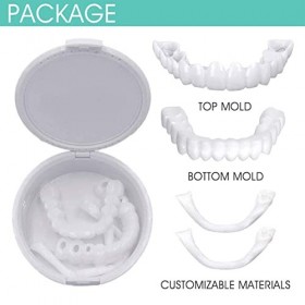 Prothèses Dentaires à Facettes Instantanées Dentier Cosmétiques Temporaires Dentelés Sourire Haut Bas Fausse Dent en Silicone