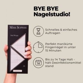 Miss Sophie Nail Wrap - "Marshmallow", Uni, Blanc, Nail Wraps -24 nail wraps auto-adhésifs ultra-fins longue durée