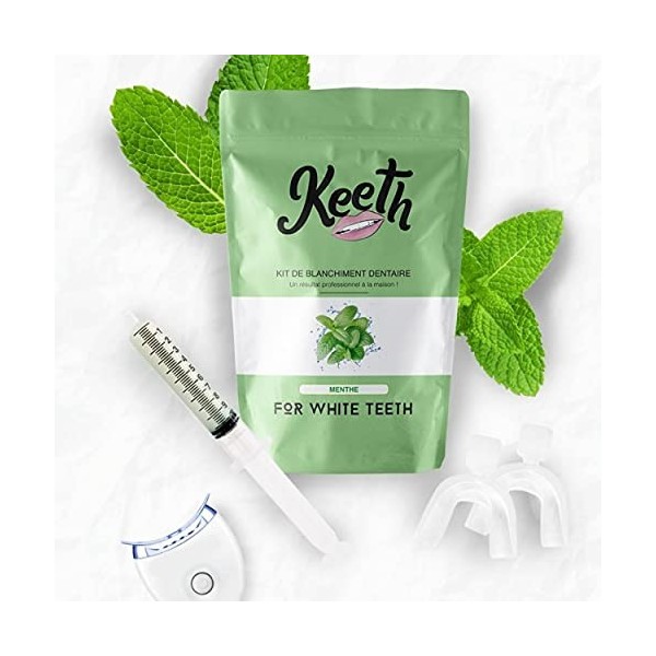 Kit De Blanchiment Dentaire Complet Saveur Menthe, Pour Un Sourire Eclatent, Obtenez De Belle Dent A La Maison Avec Ce Set. R