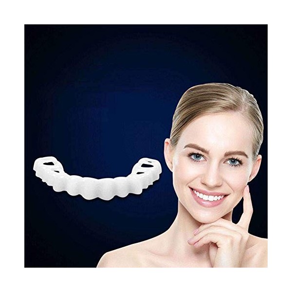 Ulat 20 Prothèses de Placage Instantanées Dents de Sourire Supérieures Confortables Dents Cosmétiques Blanches Fausses Dents 