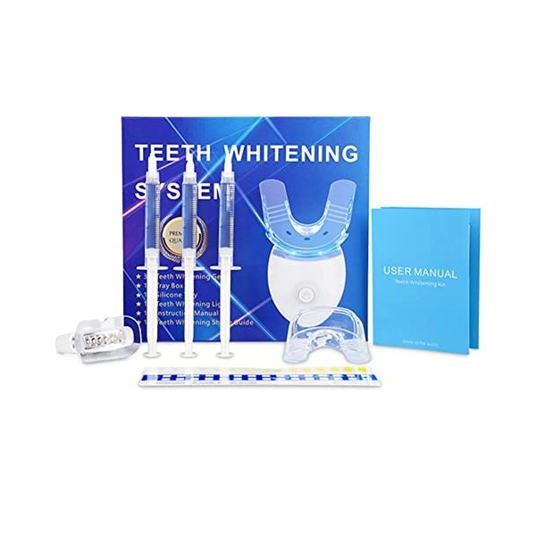 Kit de blanchiment des dents avec lumière LED bleue Ardorlove Professional Dents Whitener Aide à éliminer les taches du café 