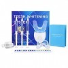 Kit de blanchiment des dents avec lumière LED bleue Ardorlove Professional Dents Whitener Aide à éliminer les taches du café 