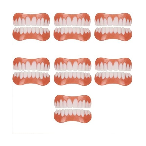 WoCOyo Prothèses Dentaires à Facettes Instantanées Cosmétiques Temporaires Dentelés Sourire Gel de Silice Haut Bas Dentier Ac