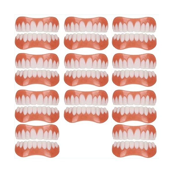 WoCOyo Prothèses Dentaires à Facettes Instantanées Cosmétiques Temporaires Dentelés Sourire Gel de Silice Haut Bas Dentier Ac