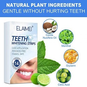 Teeth Whitening Strips- Bandes blanchissantes pour blanchiment des dents - Bandes blanchissantes - Dents plus blanches - Cont