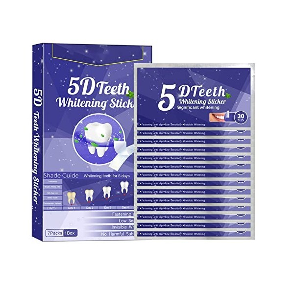 IZyufan 28 Bandes de Blanchiment, Blanchiment Dentaire, Bandes Blanchissantes Dents Kit, Professionnelle Formule non Sensible