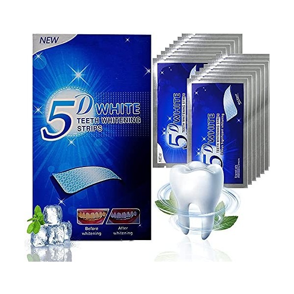 28 sachets 56 PCS bandes de blanchiment des dents blanc vif 5D bandes de blanchiment des dents pour le blanchiment des dents 