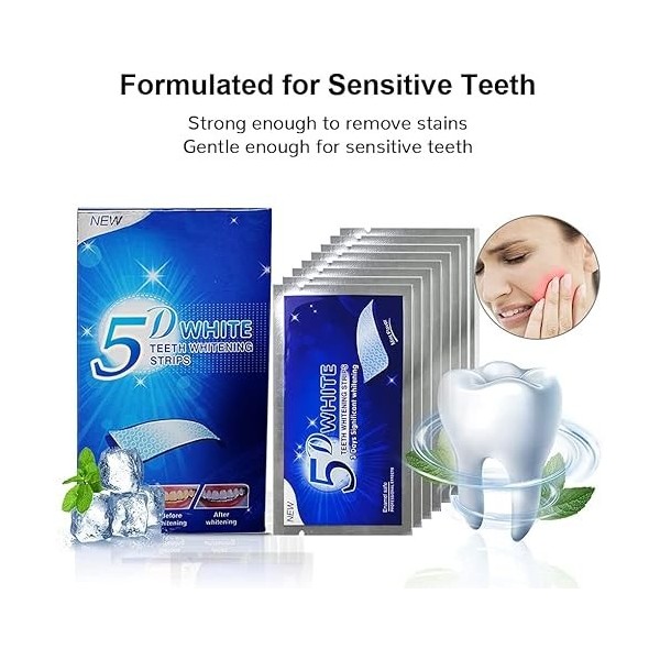 28 sachets 56 PCS bandes de blanchiment des dents blanc vif 5D bandes de blanchiment des dents pour le blanchiment des dents 