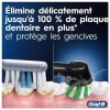 Oral-B Pro 3 3000 Brosse À Dents Électrique Avec 2 Brossettes, Technologie 3D, Élimine Jusqu’À 100 % De Plaque Dentaire, Noir