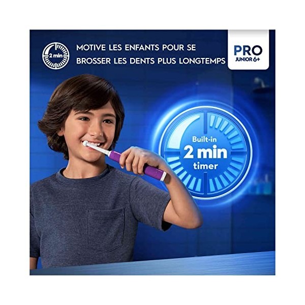 Oral-B Pro Junior Brosse à Dents Électrique Enfant, Violet, 1 Bross