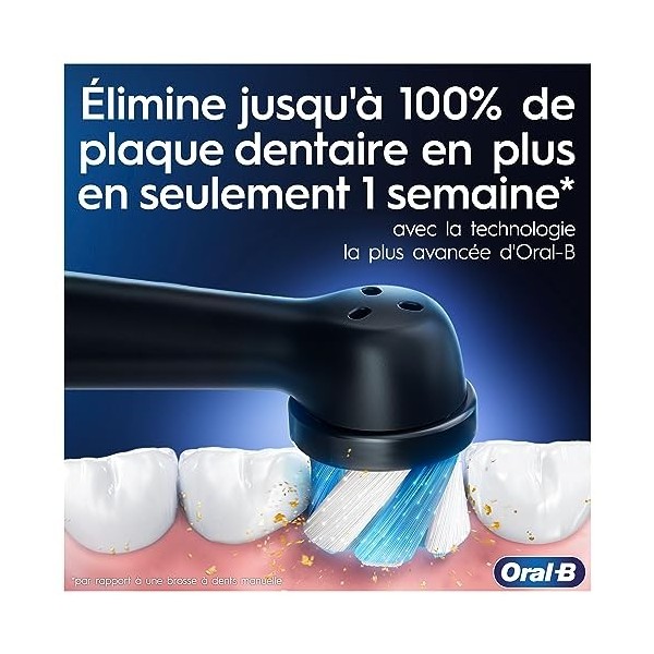 Oral-B iO 3N Brosse à Dents Électrique, Noir, Brossette Ronde, Micro-Vibrations Douces, 3 Modes de Brossage, 1 Chargeur, 1 Po