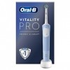 Oral-B Vitality Pro Brosse à Dents Électrique, Bleu, 1 Brossette Nettoyage 2D, Élimine la Plaque Dentaire, 3 Modes de Brossag