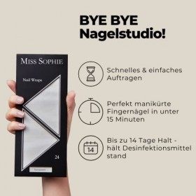 Miss Sophie Nail Wrap - "Transparent", Transparent, , Nail Wraps -24 nail wraps auto-adhésifs ultra-fins longue durée