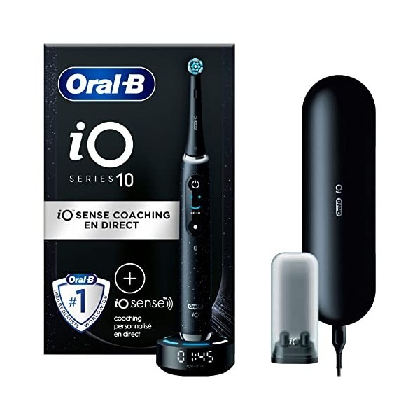 Oral-B iO Series 10 Brosse à Dents Électrique + Brossettes de Rechange Pack de 1 , Emballage recyclable, Connectée Bluetooth