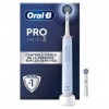 Oral-B Pro 3000 Brosse À Dents Électrique Rechargeable Avec 1 Manche Capteur De Pression Et 2 Brossette Crossaction, Bleu, Te