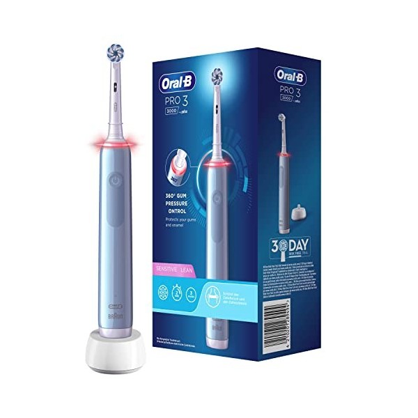 Oral-B Pro 3 3000, Brosse à dents électrique, 2 Brossettes, Bleu, 1 Unité Lot de 1 