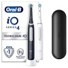 Oral-B iO 4 Lot De 2, Brosses À Dents Électriques Noire et Blanche connectées Bluetooth, 2 Brossettes, 1 Étui De Voyage