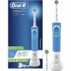 Oral-B Vitality 170 Brosse À Dents Électrique Rechargeable Avec 1 Manche Et 2 Brossettes Crossaction, Bleu, Minuteur Et Actio