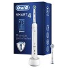 Oral-B Smart 4 Brosse À Dents Électrique Rechargeable Avec 1 Manche Connecté Bluetooth Et 2 Brossettes, 5 Modes Dont Blancheu