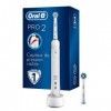 Oral-B Pro 2 - 2700 - Brosse à Dents Électrique Rechargeable, 1 Manche avec Capteur de Pression Visible, 2 Brossettes