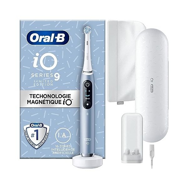 Oral-B iO 9 Brosse À Dents Électrique Édition Spéciale Rose Quartz connectée Bluetooth, 1 Brossette, 1 Étui De Voyage Chargeu