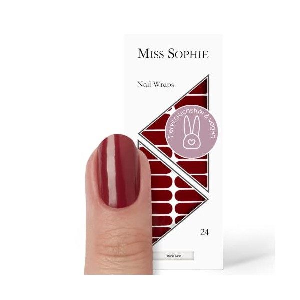 Miss Sophie Nail Wrap - "Poisoned Apple", Dégradé, Rouge, Nail Wraps -24 nail wraps auto-adhésifs ultra-fins longue durée