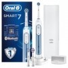 Oral-BSmart 7 7000N CrossAction Brosse à Dents électrique, 1 Poignée Connectée à lapplication Bleu, 5 modes, capteur de pres