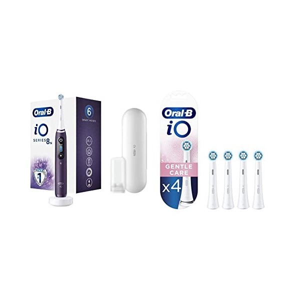 Oral-B iO Series 8n Brosse à Dents Électrique Rechargeable avec 1 Manche Intelligence Artificielle, Violet, 1 Brossette et 1 ...