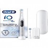 Oral-B iO 6N Brosse à dents électrique avec poignée rechargeable, 2 têtes et étui de voyage, conçu par Braun - Gris