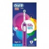 Oral-B Brosse à dents électrique pour enfants, 1 tête de brosse à dents, avec mode sensible adapté aux enfants, pour les enfa