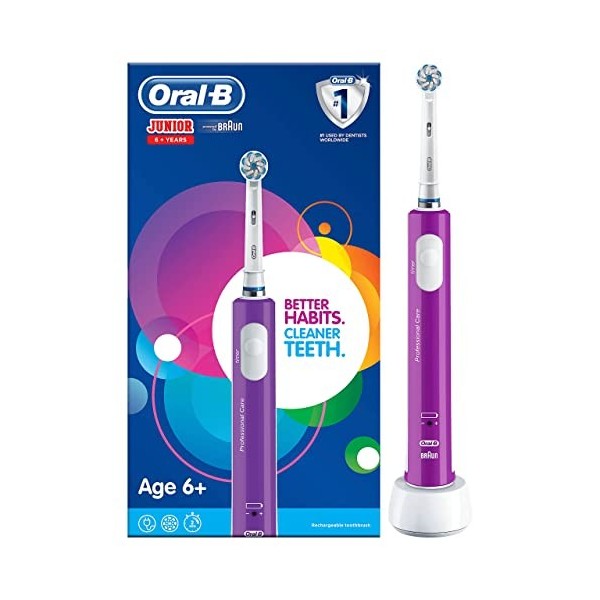 Oral-B Brosse à dents électrique pour enfants, 1 tête de brosse à dents, avec mode sensible adapté aux enfants, pour les enfa