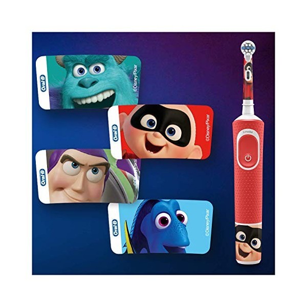 Oral-B Kids Brosse à Dents Électrique Rechargeable, 1 Manche Disney Pixar, 3 Ans et Plus