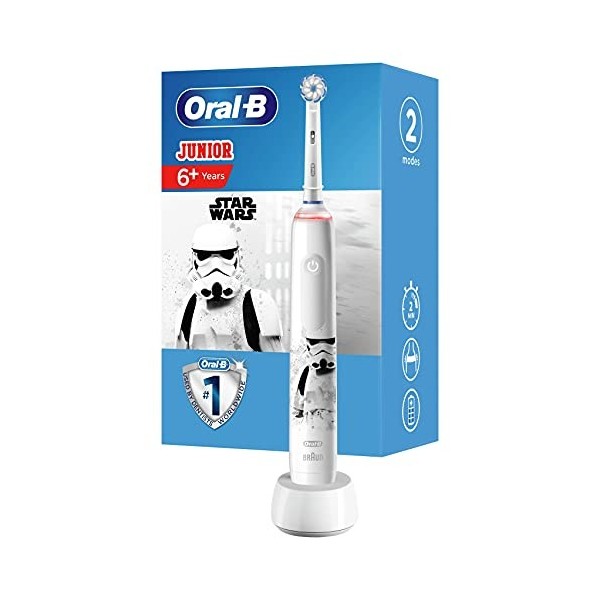 Oral-B Junior Brosse À Dents Électrique, 1 Manche Avec Star Wars, 2 Brossettes, 6 Ans Et Plus