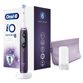 Oral-B iO - 8s - Brosse À Dents Électrique Rechargeable Édition Spéciale, 1 Manche Haut De Gamme Violet connecté Bluetooth Av