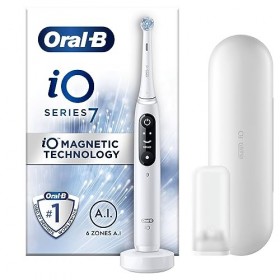 Oral-B iO7 Brosses à dents électriques pour adultes, cadeaux de Noël pour femme, lui, poignée connectée à lapplication, 1 tê