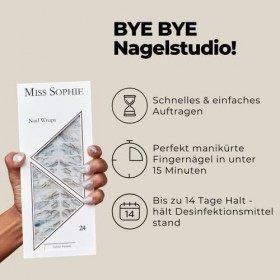 Miss Sophie Nail Wrap -"Italian Marble", Marbré, Blanc, Nail Wraps -24 nail wraps auto-adhésifs ultra-fins longue durée