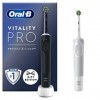 Oral-B Vitality Pro 2 brosses à dents électriques, 2 têtes de brosse à dents, 3 modes de brossage dont Sensitive Plus, prise 