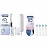 Oral-B iO 9N Brosse À Dents Électrique Blanche connectée Bluetooth, 2 Brossettes, 1 Étui De Voyage Chargeur & iO Gentle Care,