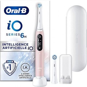 Oral-B iO 6N Brosse À Dents Électrique Noire Connectée Bluetooth, 2 Brossettes & iO Series 6N Brosse à Dents Électrique, Conn