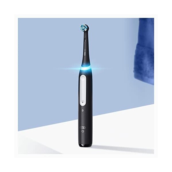 Oral-B iO 4N Brosse à Dents Électrique + Dentifrice Blanchissant 3Dwhite Luxe, Pack de 4, 4 x 100 ml , Connectée Bluetooth, 