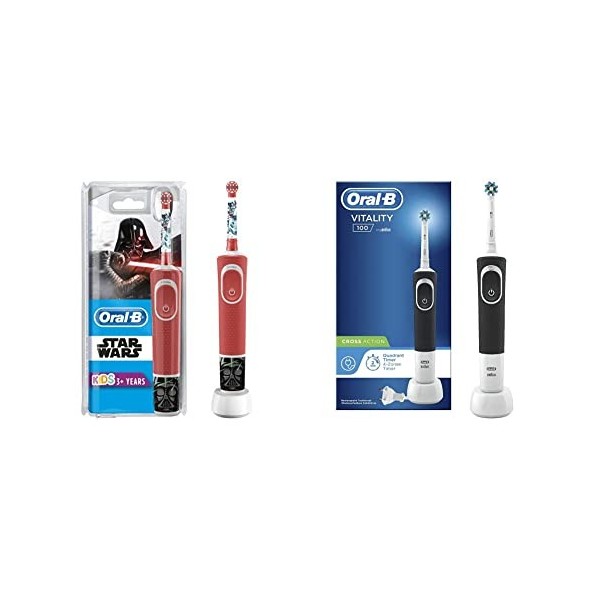 Oral-B Kids Brosse à Dents Électrique par Braun, Star Wars & Vitality 100 Brosse À Dents Électrique Rechargeable