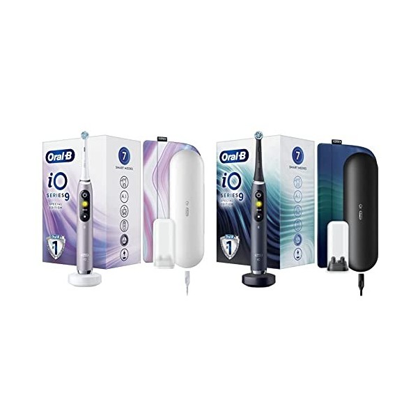 Oral-B iO Series 9 Brosse à Dents Électrique Rechargeable avec 1 Manche, Rose, 1 Brossette et 1 Étui de Voyage Premium Offert