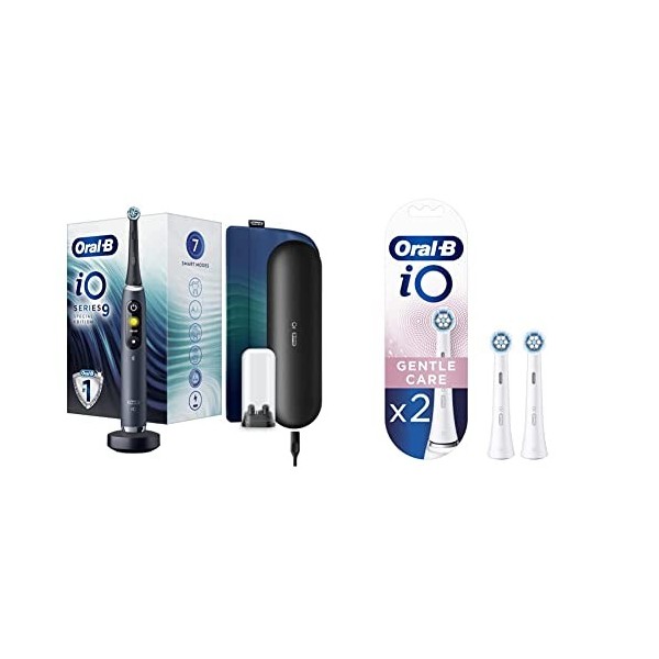 Oral-B iO Series 9 Brosse à Dents Électrique Rechargeable avec 1 Manche, Rose, 1 Brossette et 1 Étui de Voyage Premium Offert