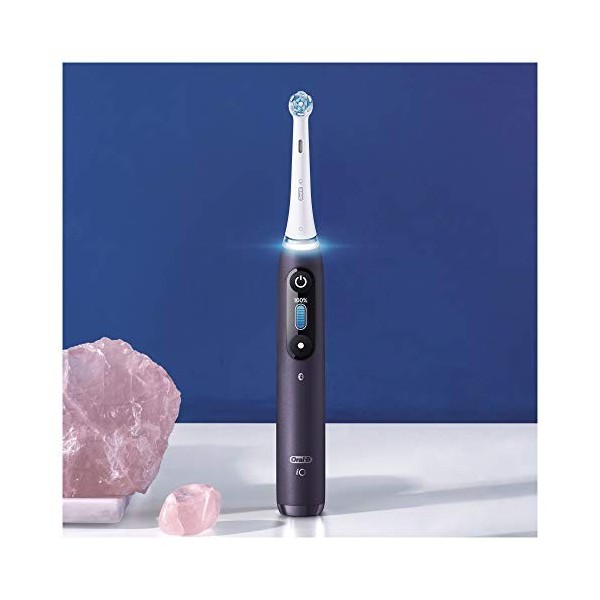 Oral-B iO - 8 - Brosse À Dents Électrique Rechargeable Édition Spéciale, 1 Manche Haut De Gamme Violet Amétrine, Affichage En