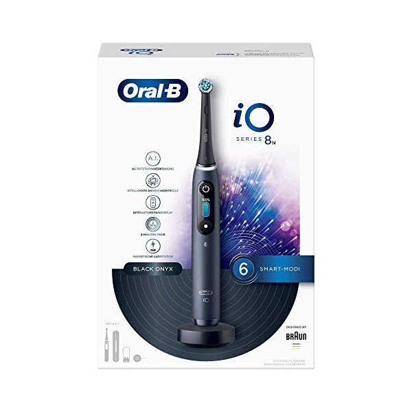 Oral-B iO Series 8 Brosse à dents électrique 6 modes de brossage pour soins dentaires, technologie magnétique, écran couleur 