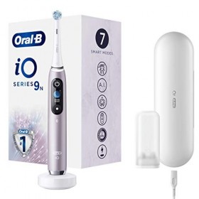 Oral-B iO Series 9n Brosse à Dents Électrique Rechargeable avec 1 Manche Intelligence Artificielle, Rose, 1 Brossette et 1 Ét
