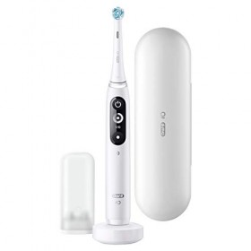 Oral-B Io 7 Technologie Magnétique Révolutionnaire Brosse À Dents Électrique Avec Micro-Vibrations Douces, Blanc Albâtre