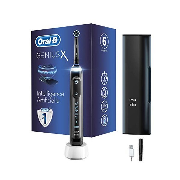 Oral-B Genius X Luxury Brosse à Dents Électrique Rechargeable avec 1 Manche Intelligence Artificielle, Rose Poudré, 1 Brosset