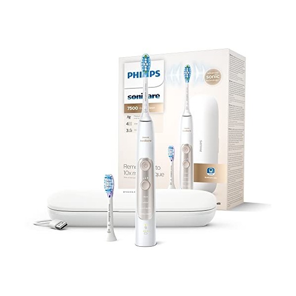 Philips Sonicare ExpertClean 7500 - brosse à dents électrique avec 1 tête de brosse G3 Premium Gum Care et 1 tête C3 Premium 