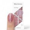 Miss Sophie Nail Wrap -"Make A Wish", Pailleté, Rose, Rouge, Nail Wraps -24 nail wraps auto-adhésifs ultra-fins longue durée